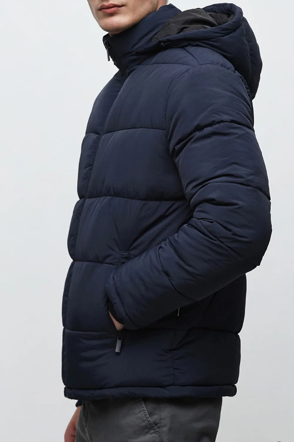 Green Hooded High-Neck Puffer Jacket