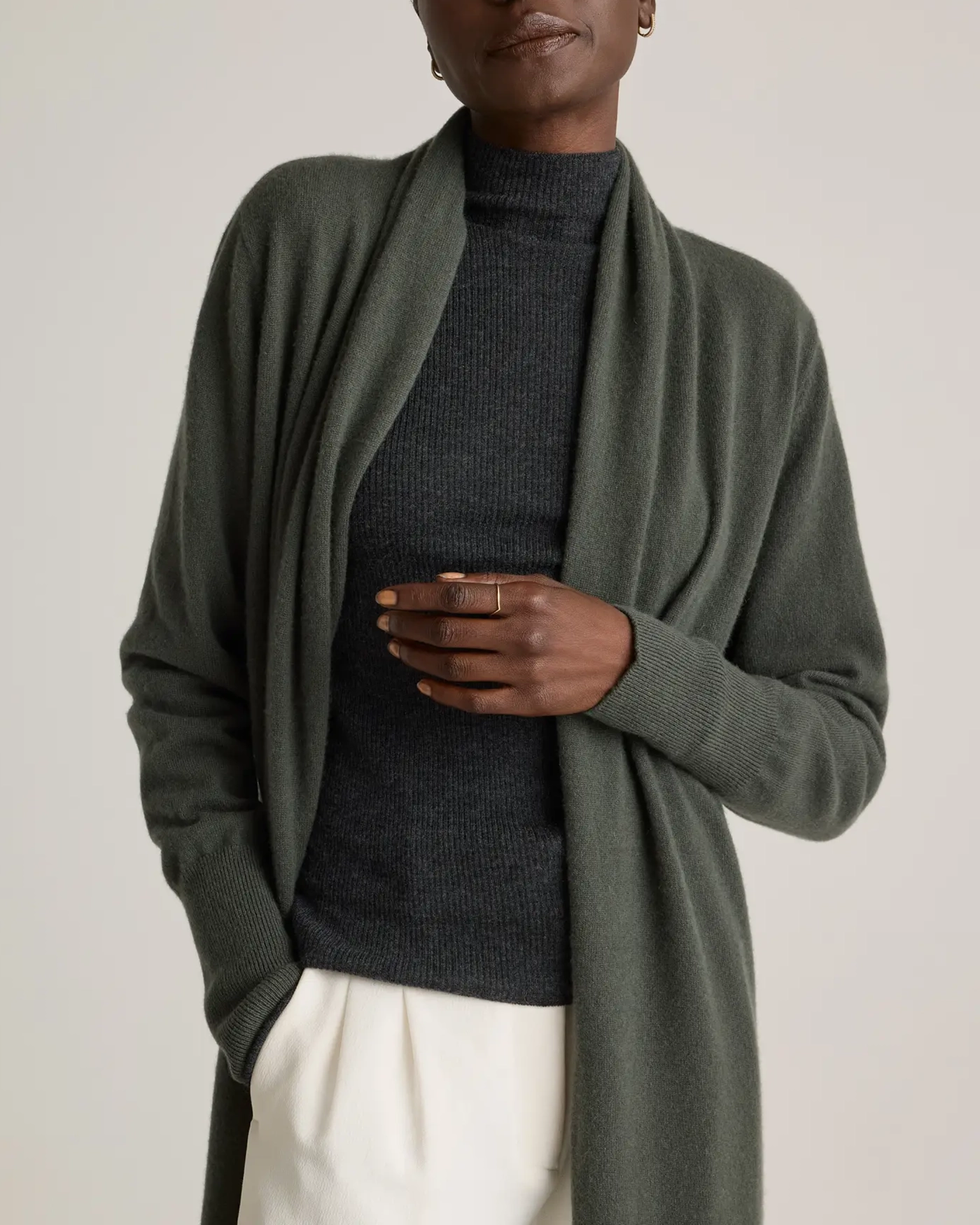 Shawl Collar Duster Cardigan Sweater