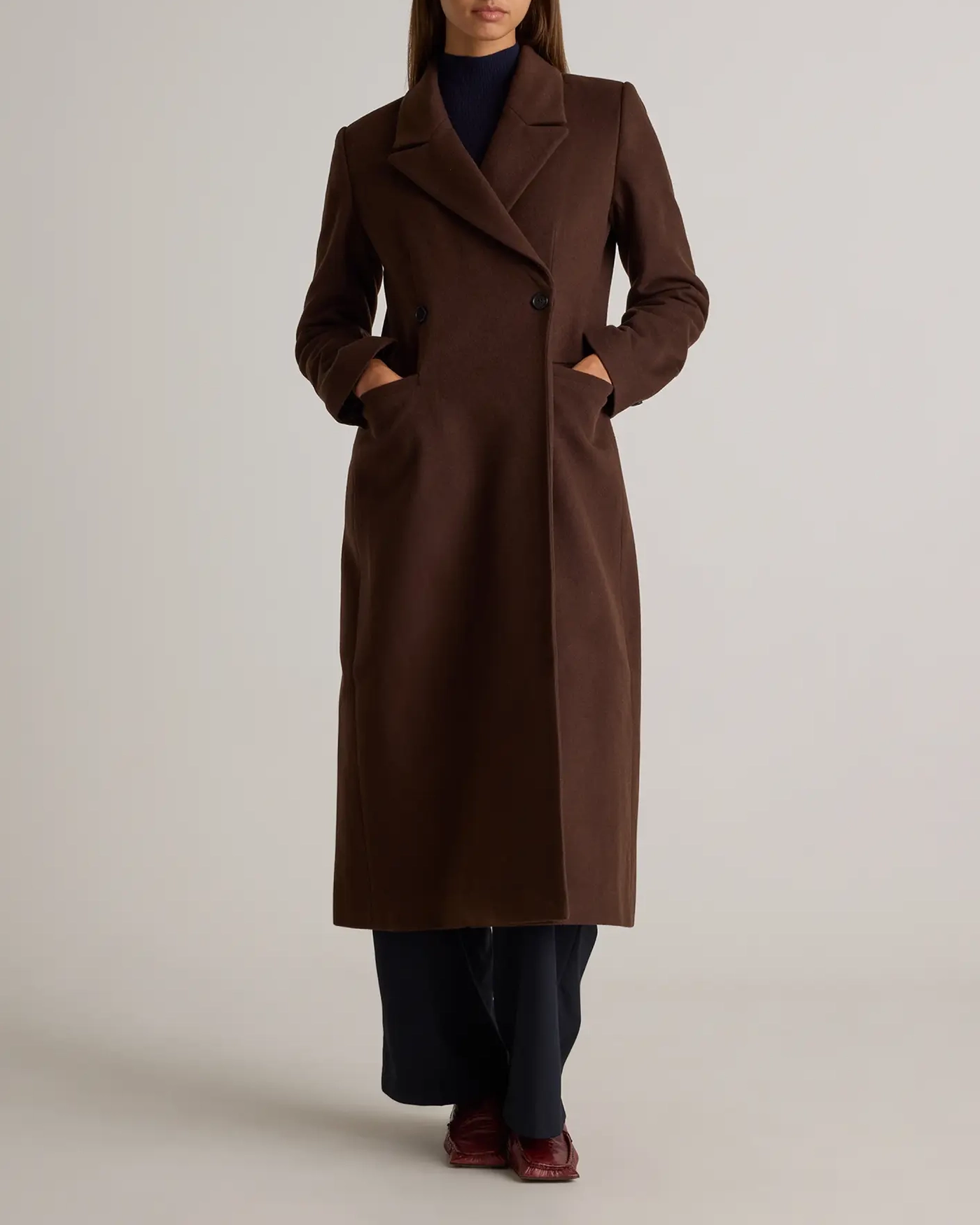 Slight Stretch Italian Wool Tailored Coat