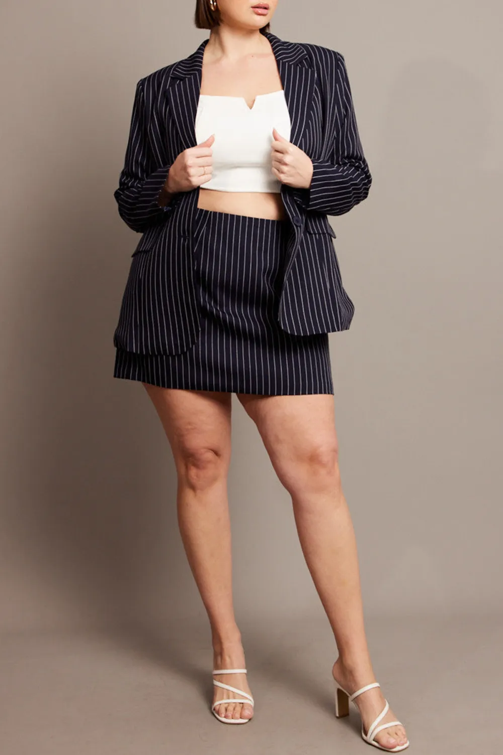 Black Stripe Pinstripe Blazer