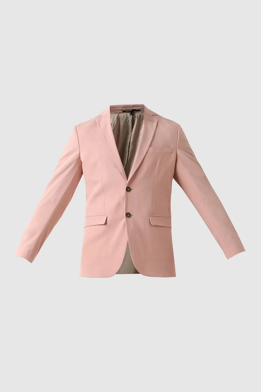 Pink Single Breasted Suit-Set Blazer