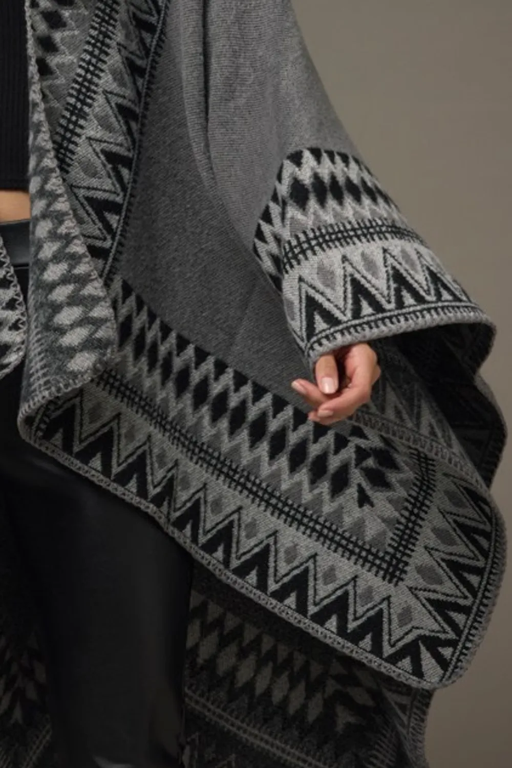 Tine Fairisle Kimono Wrap Cardigan