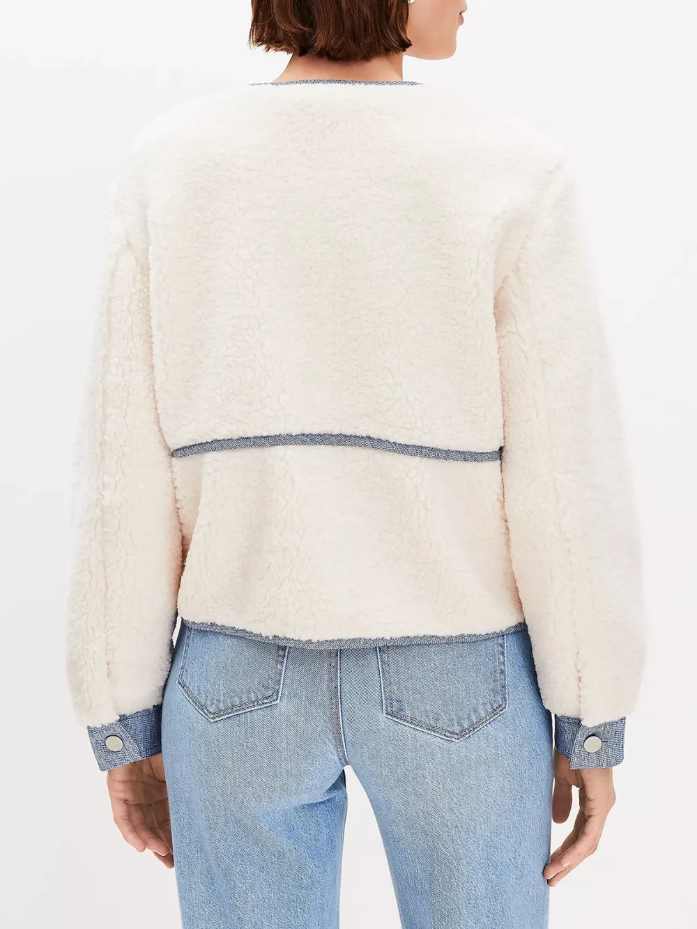 Denim Trim Sherpa Jacket