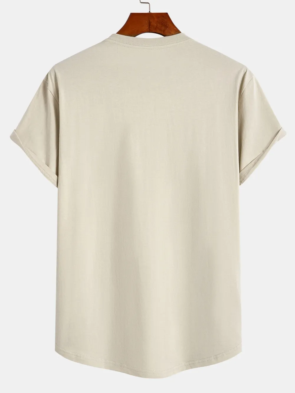 Basic Cotton Arc Hem T-Shirt