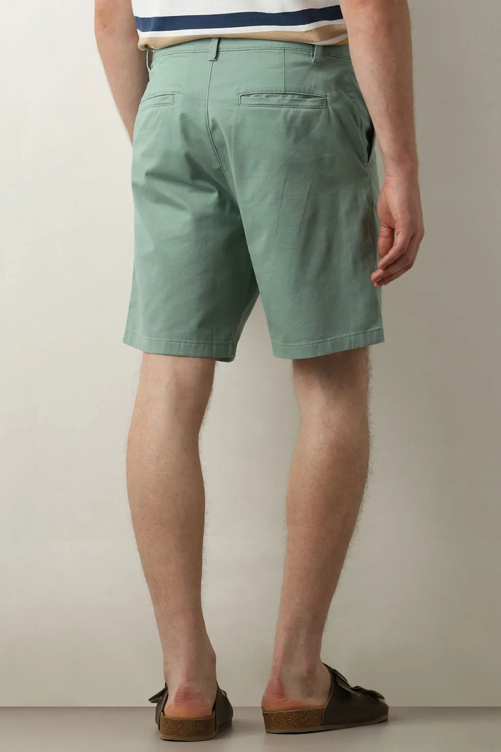 Green Mid Rise Chino Shorts