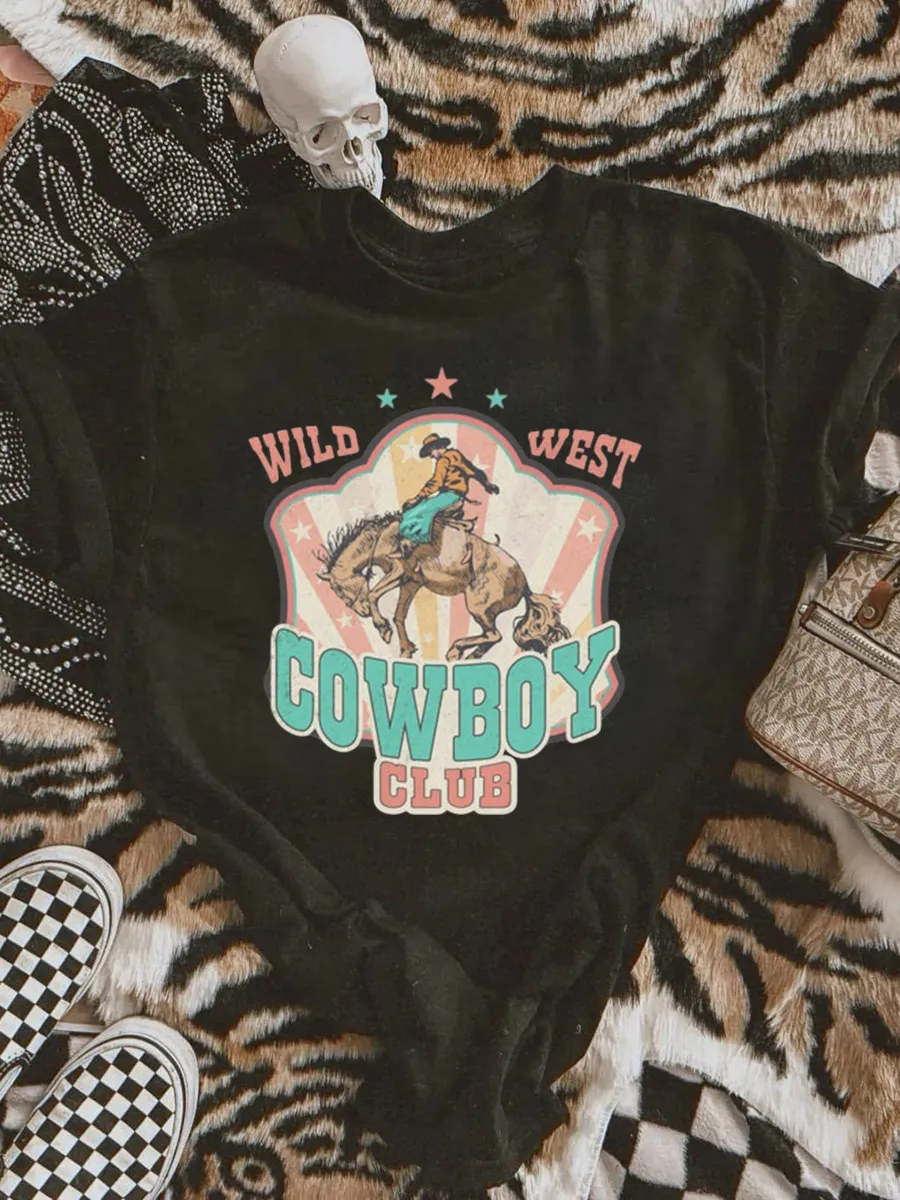 Western Wild West Cowboy Club T-Shirt