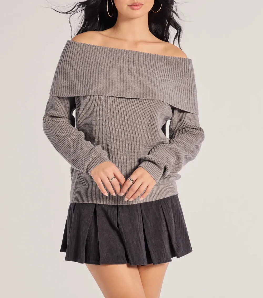 Cozy Factor Ribbed Knit Off-The-Shoulder Sweater