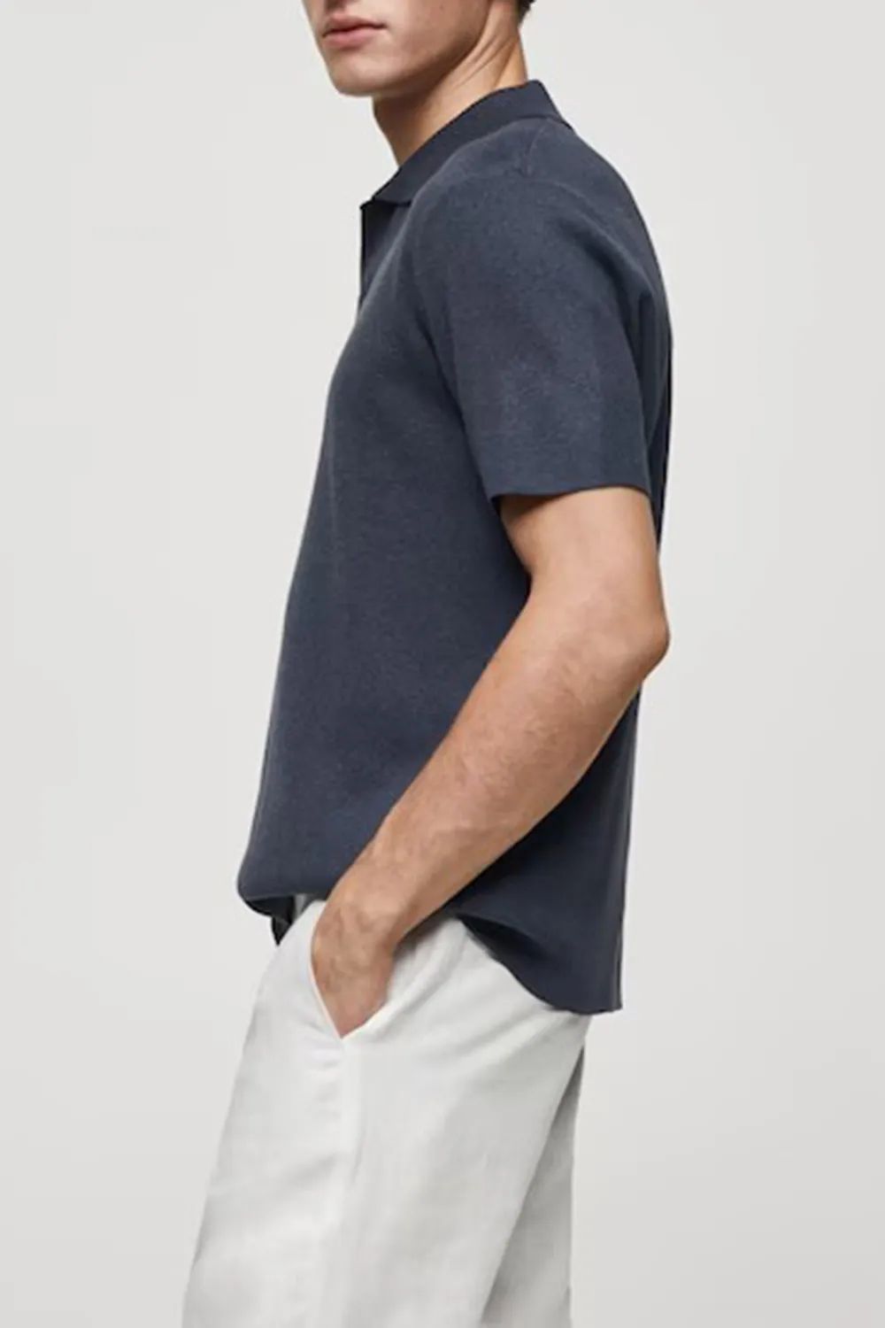 Fine-knit cotton polo shirt