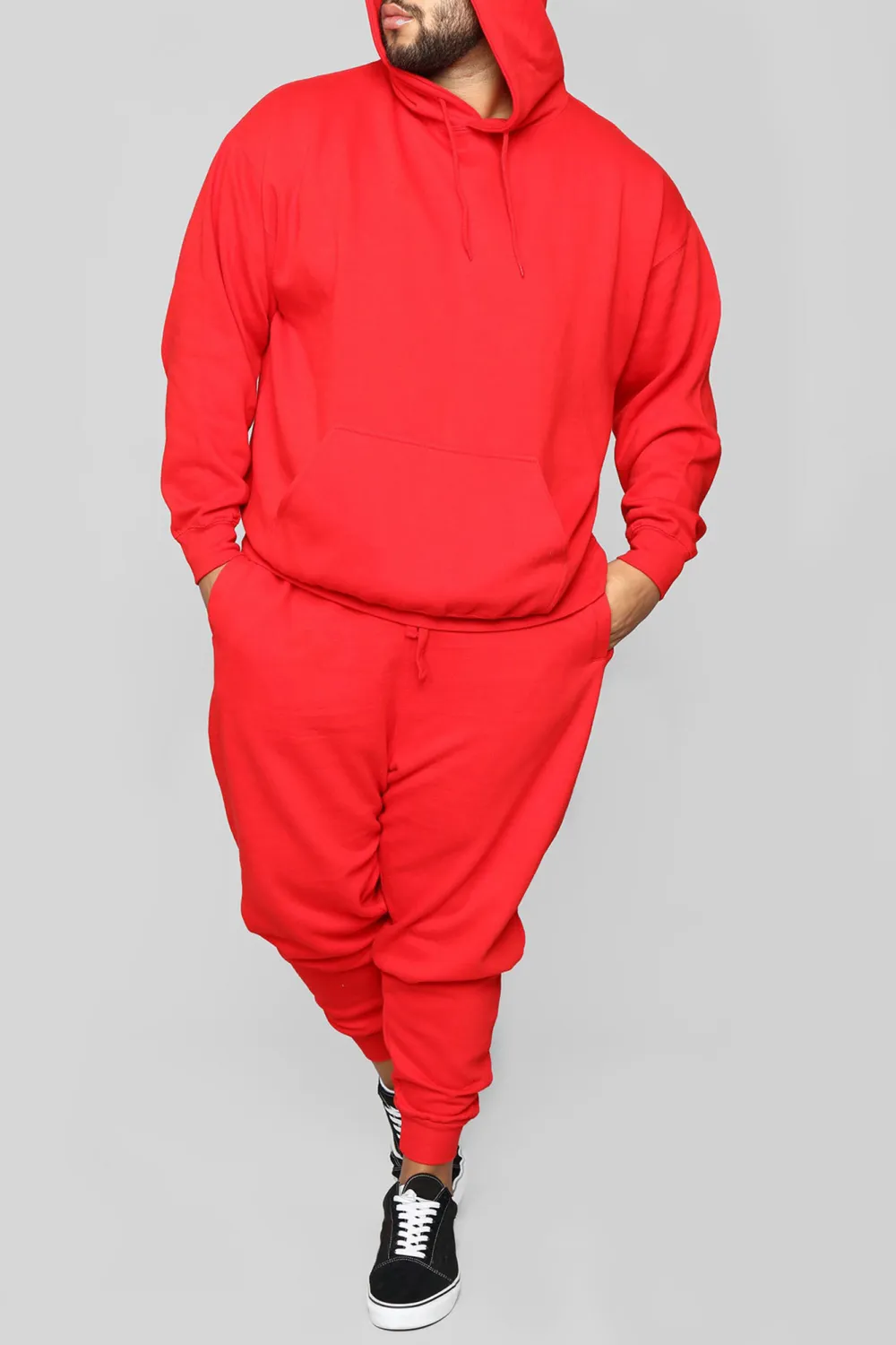 Solid Color Hoodie - Red