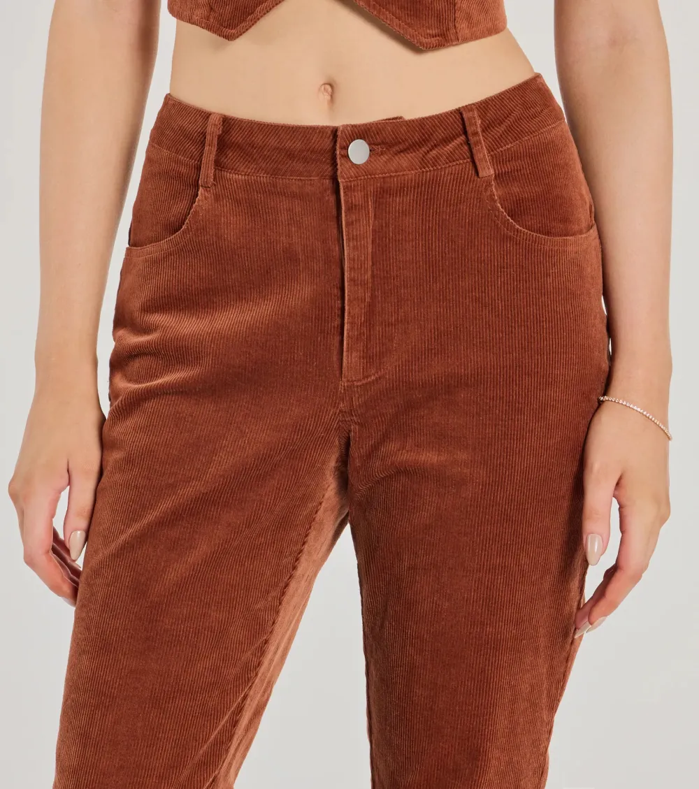 Retro Chic Corduroy High-Rise Flare Pants