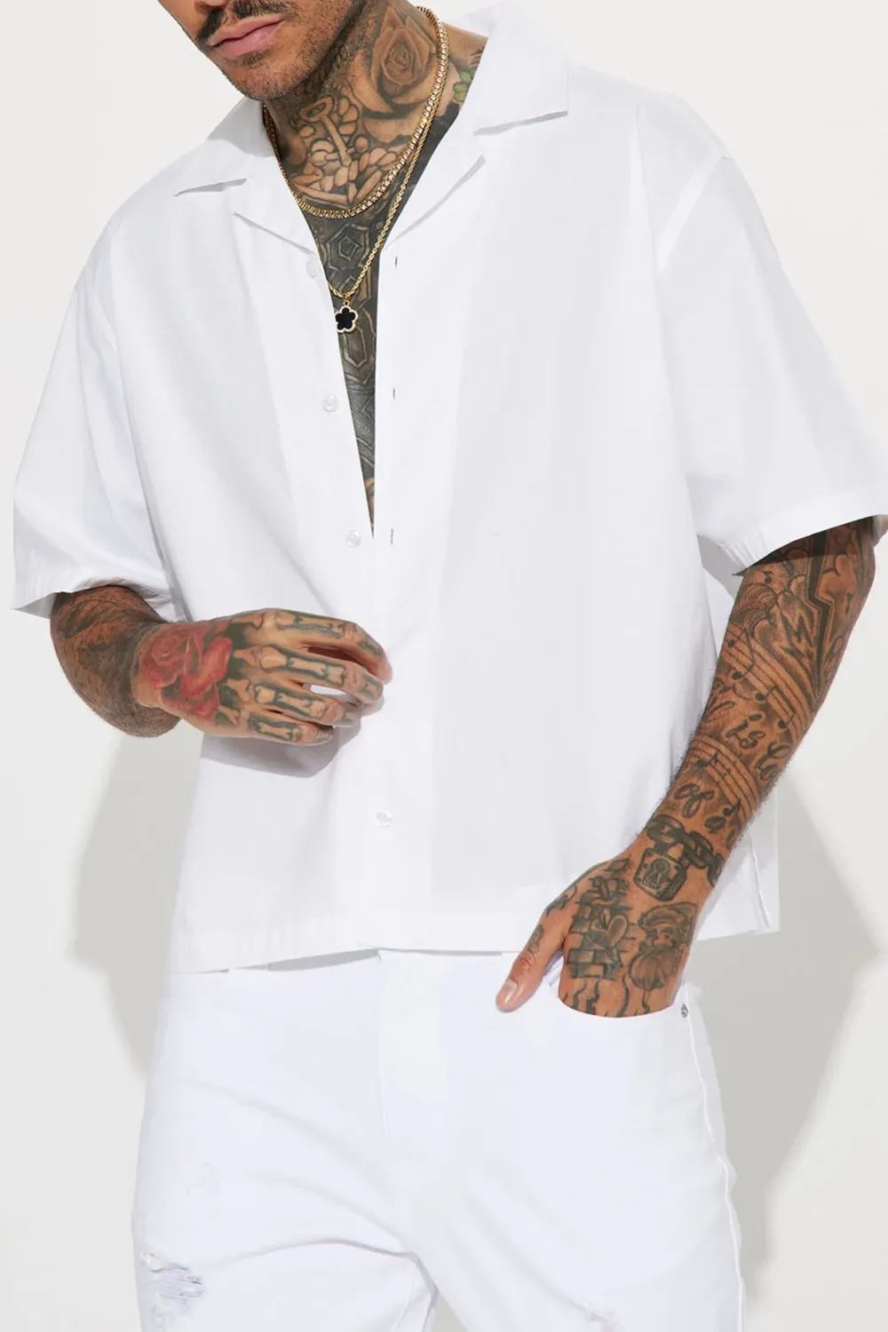 Ryland Relaxed Cuban Shirt - White