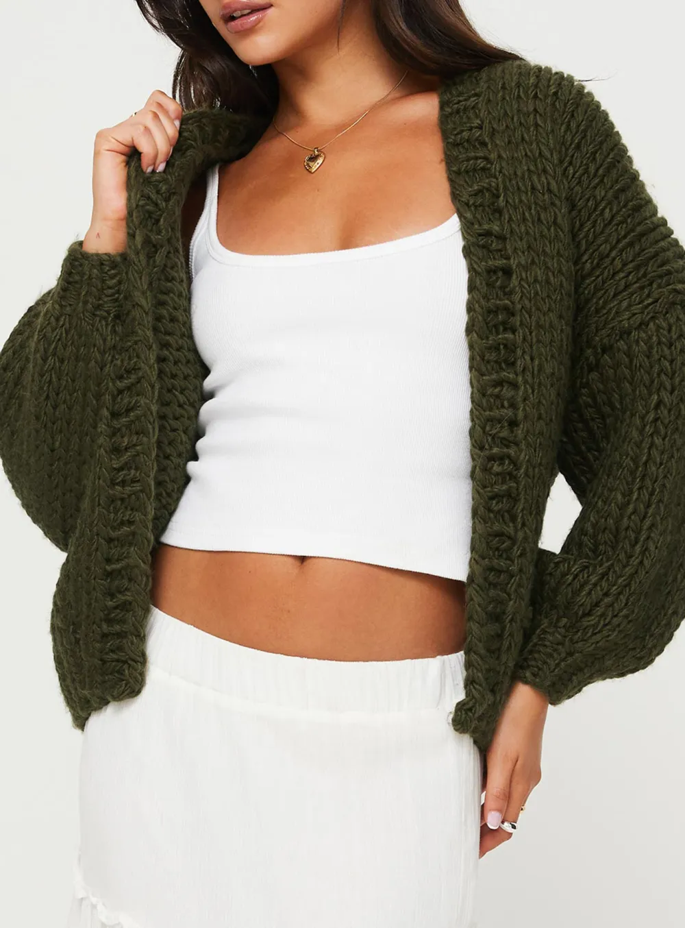 Lester Knit Cardigan Olive