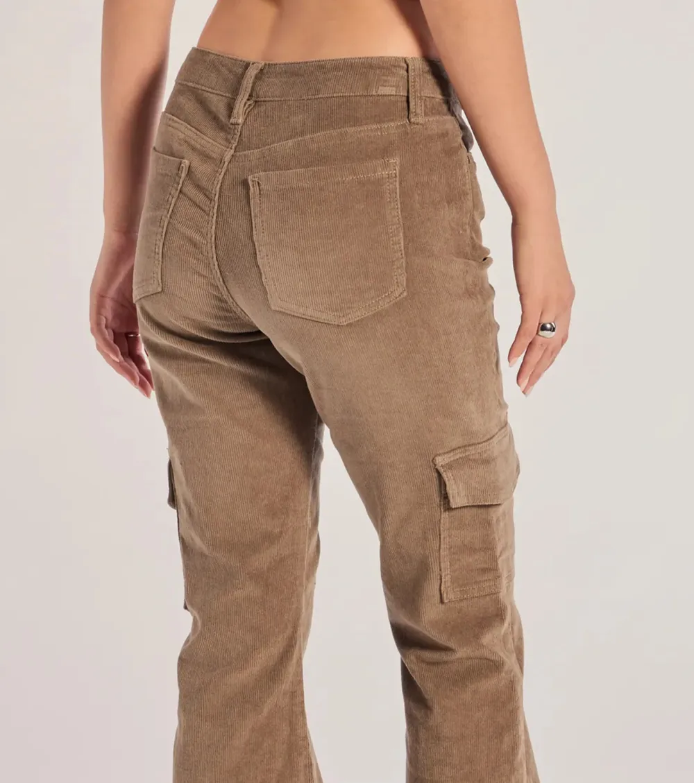 Effortless And Cool Corduroy Cargo Flare Pants