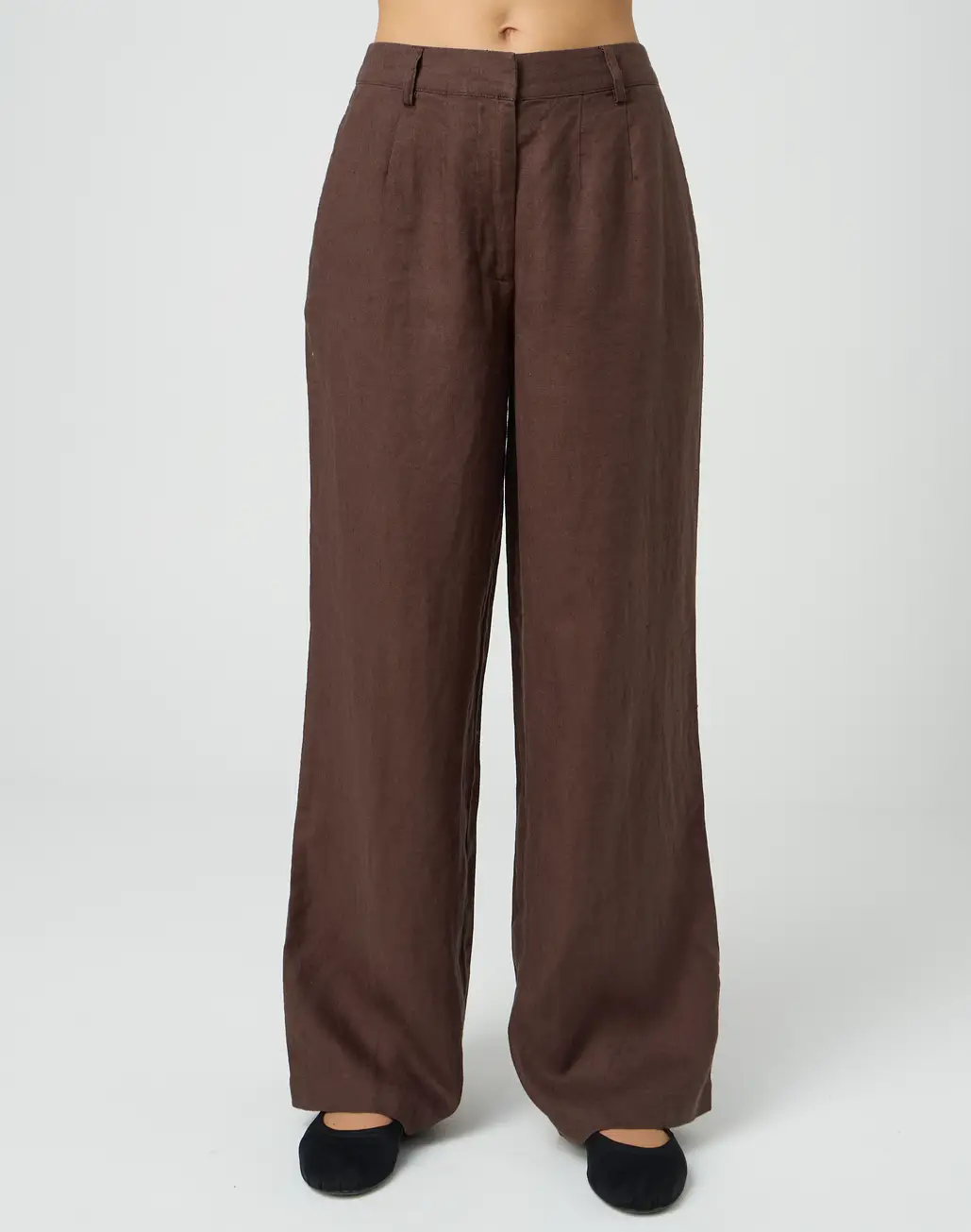 Linen Pleat Wide Leg Pant