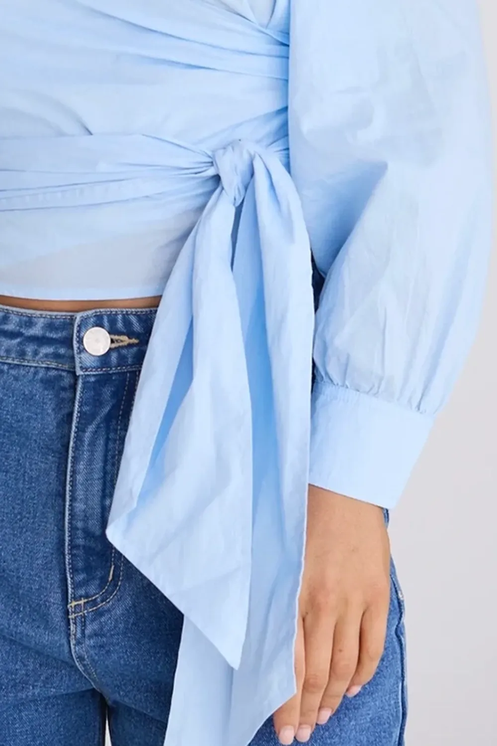 Flair Powder Blue Wrap Shirt