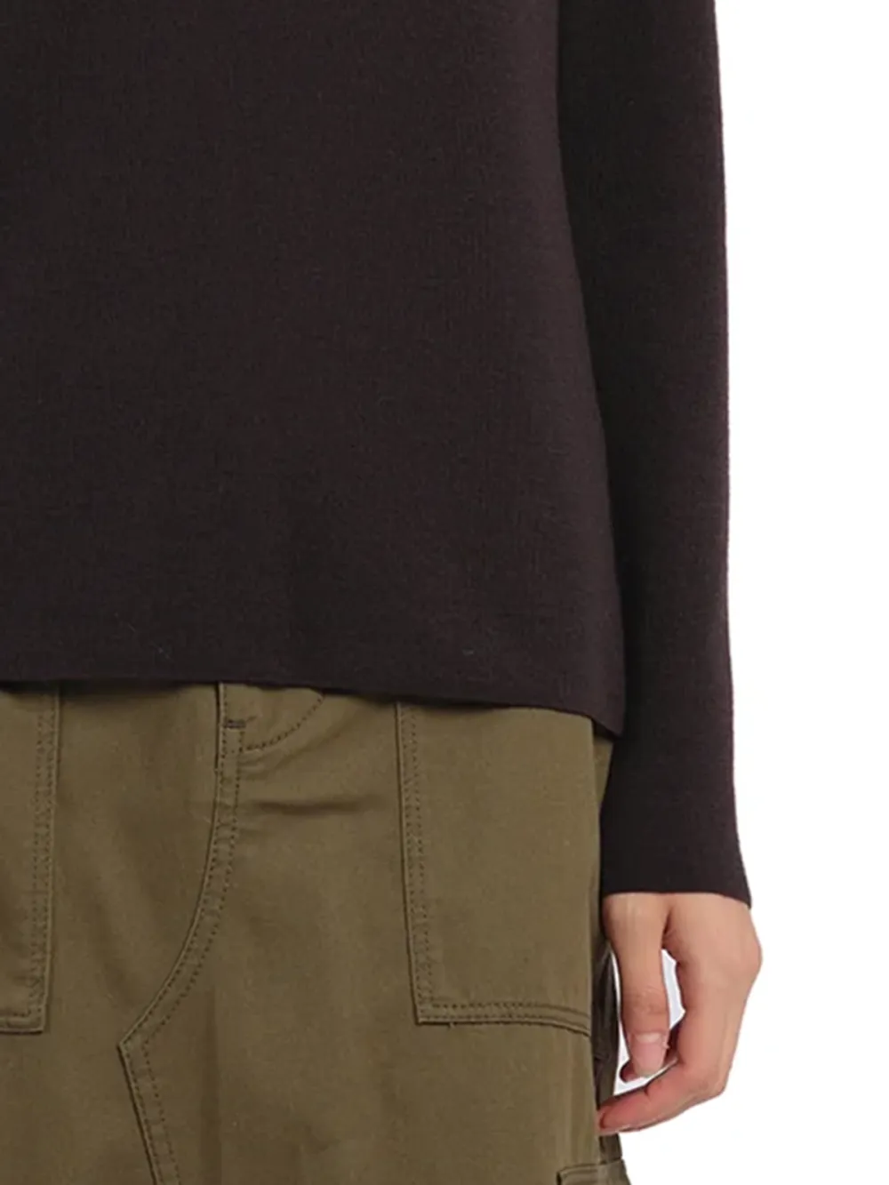 Contrast Trims Turtle Neck Top