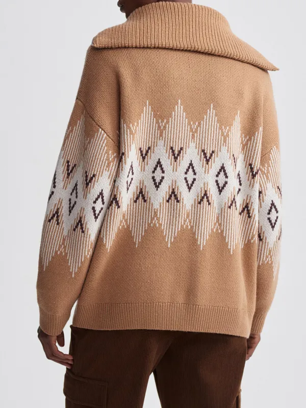 Heidi Jacquard Half-Zip Sweater