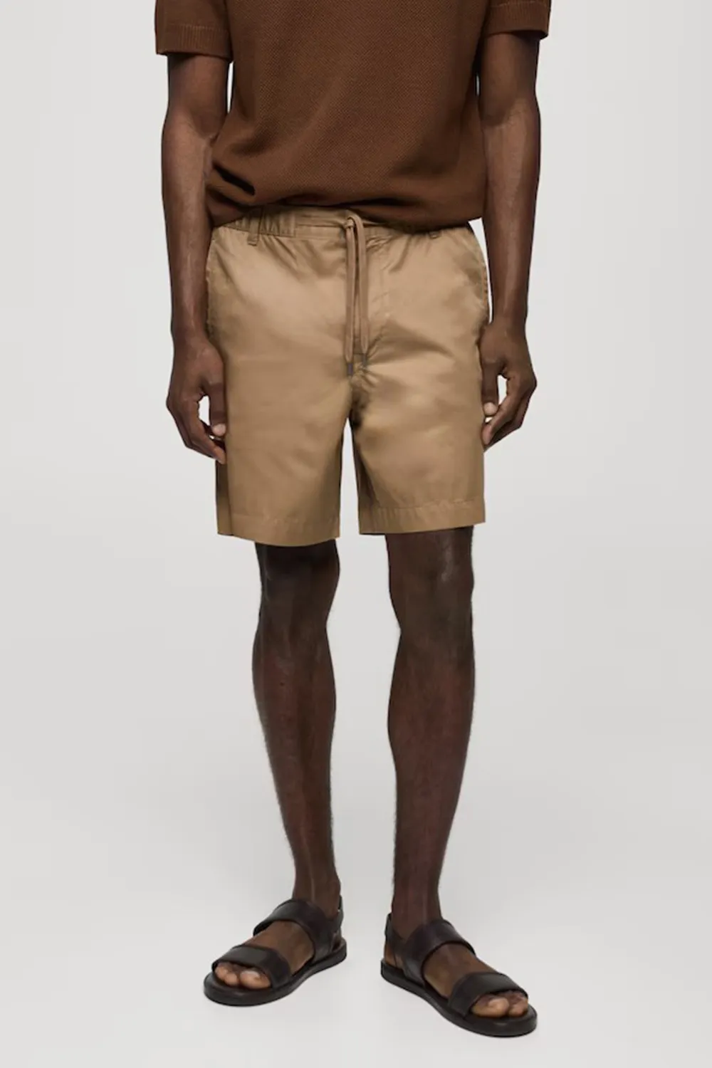 100% cotton drawstring bermuda shorts