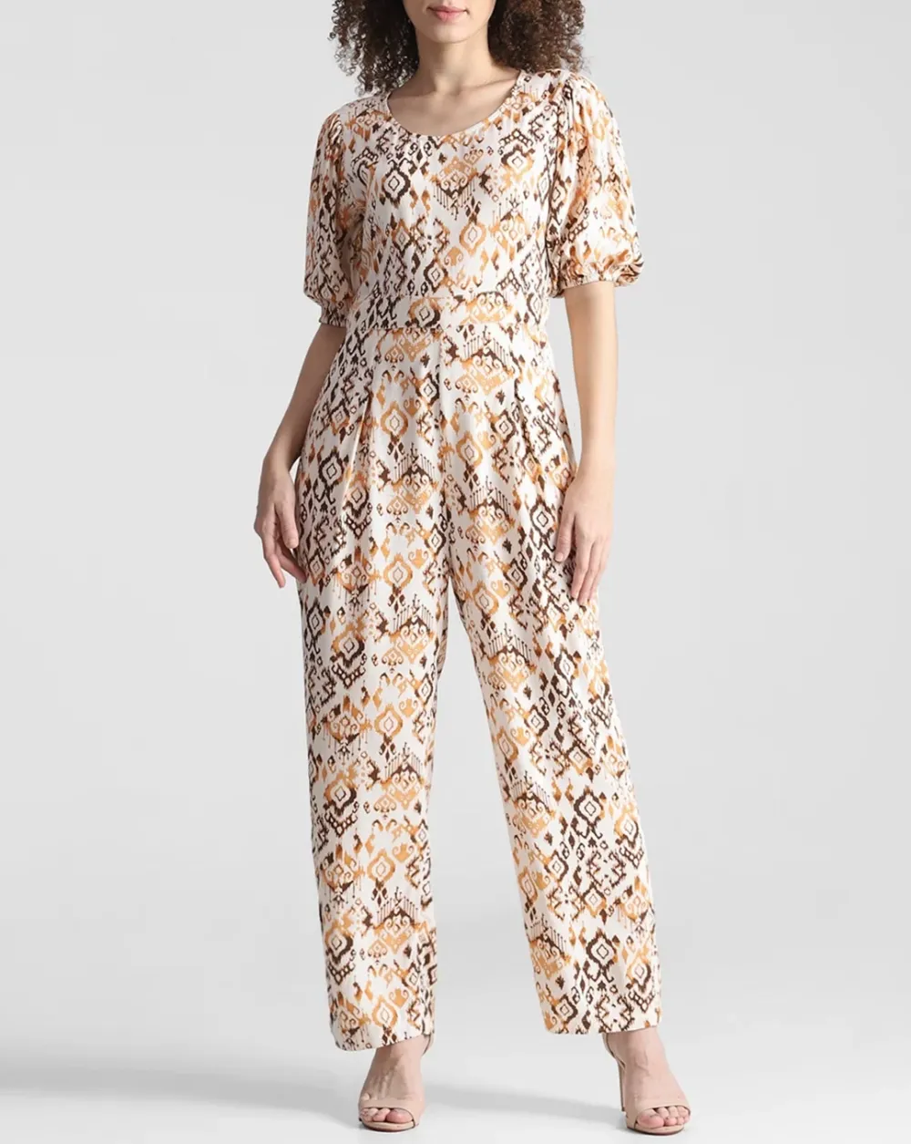 Brown Printed Jumpsuit