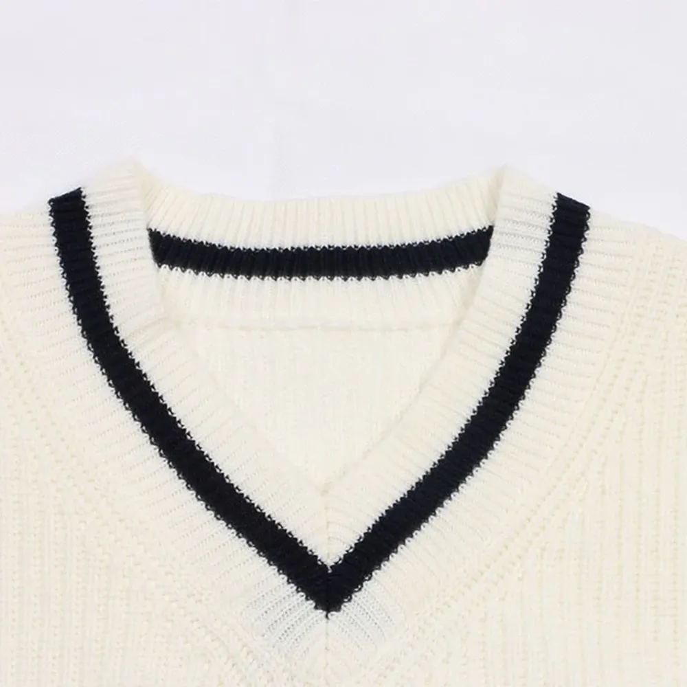 Chike Oversized V-Neck Vintage Sweater