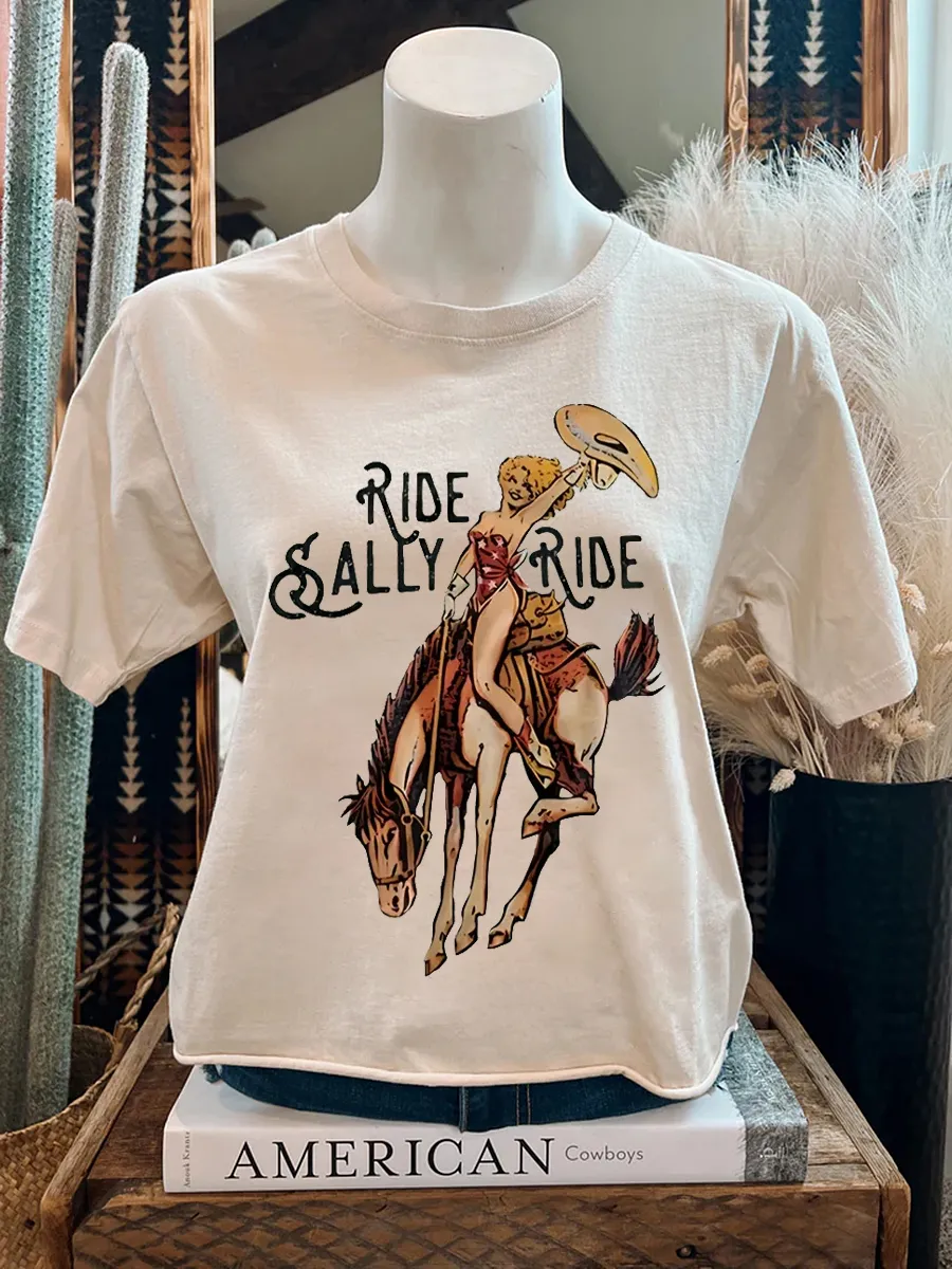 Vintage 'Ride Sally Ride' Lyric & Guitar Tablature Tee