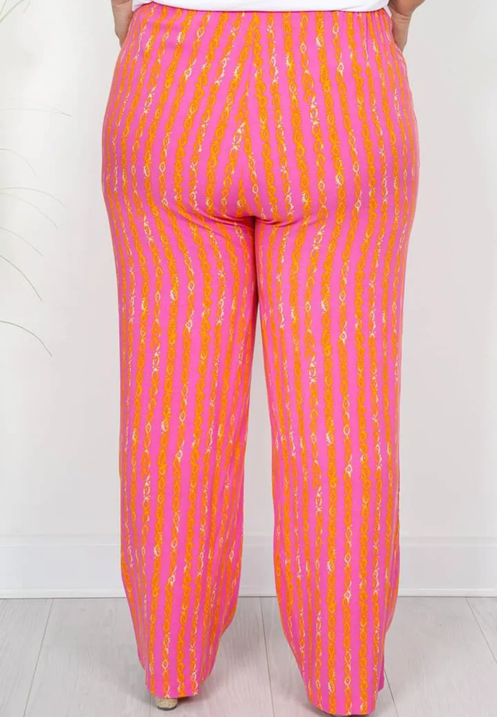 Pink and Orange Printed Trousers