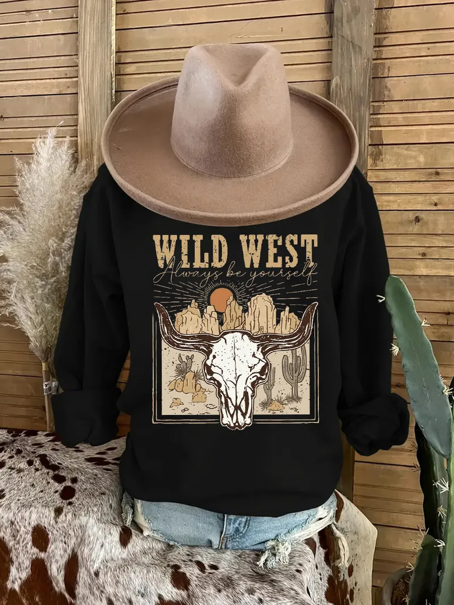 Wild West letter patterned sweatshirt