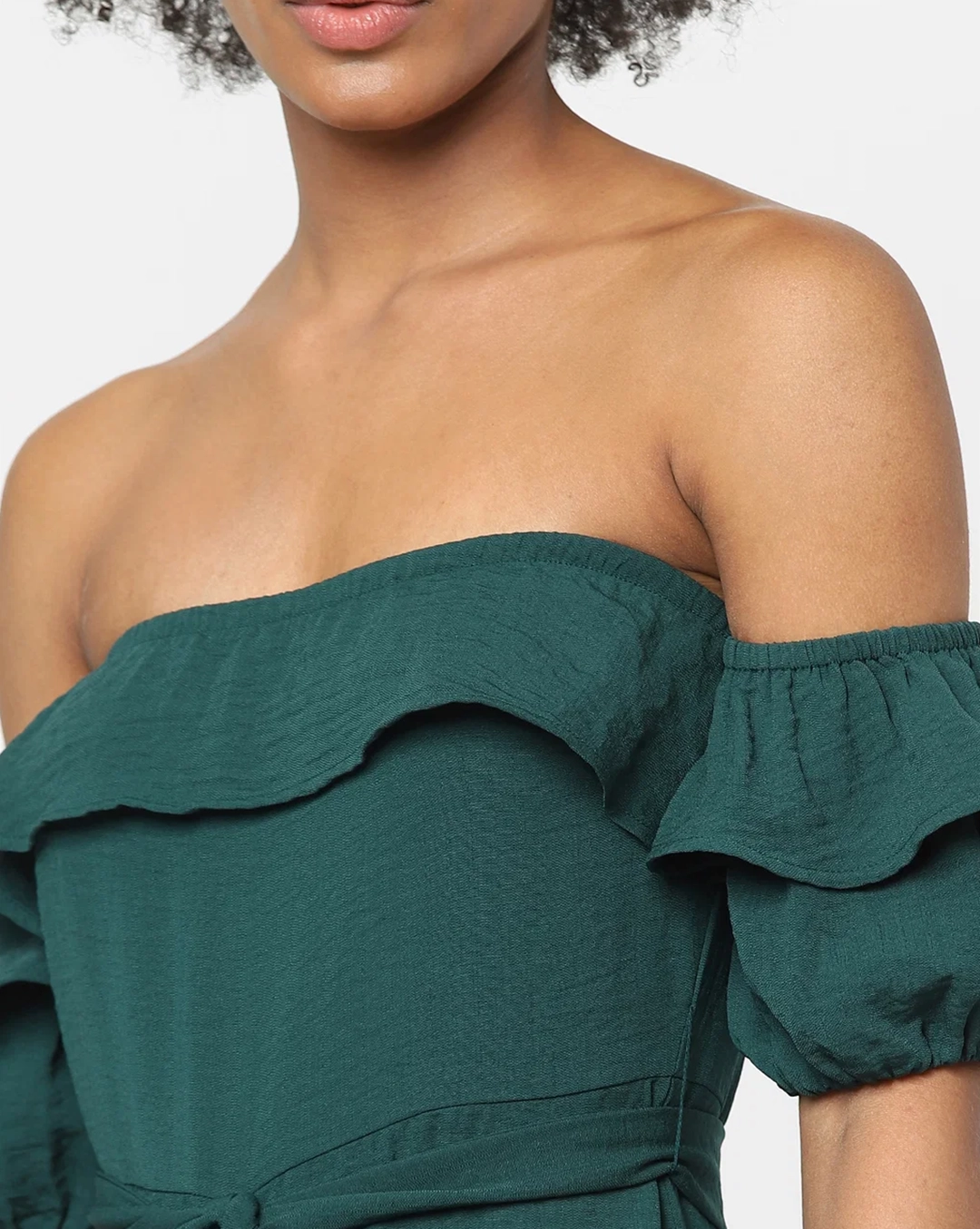 Green Off-shoulder Jumpsuit