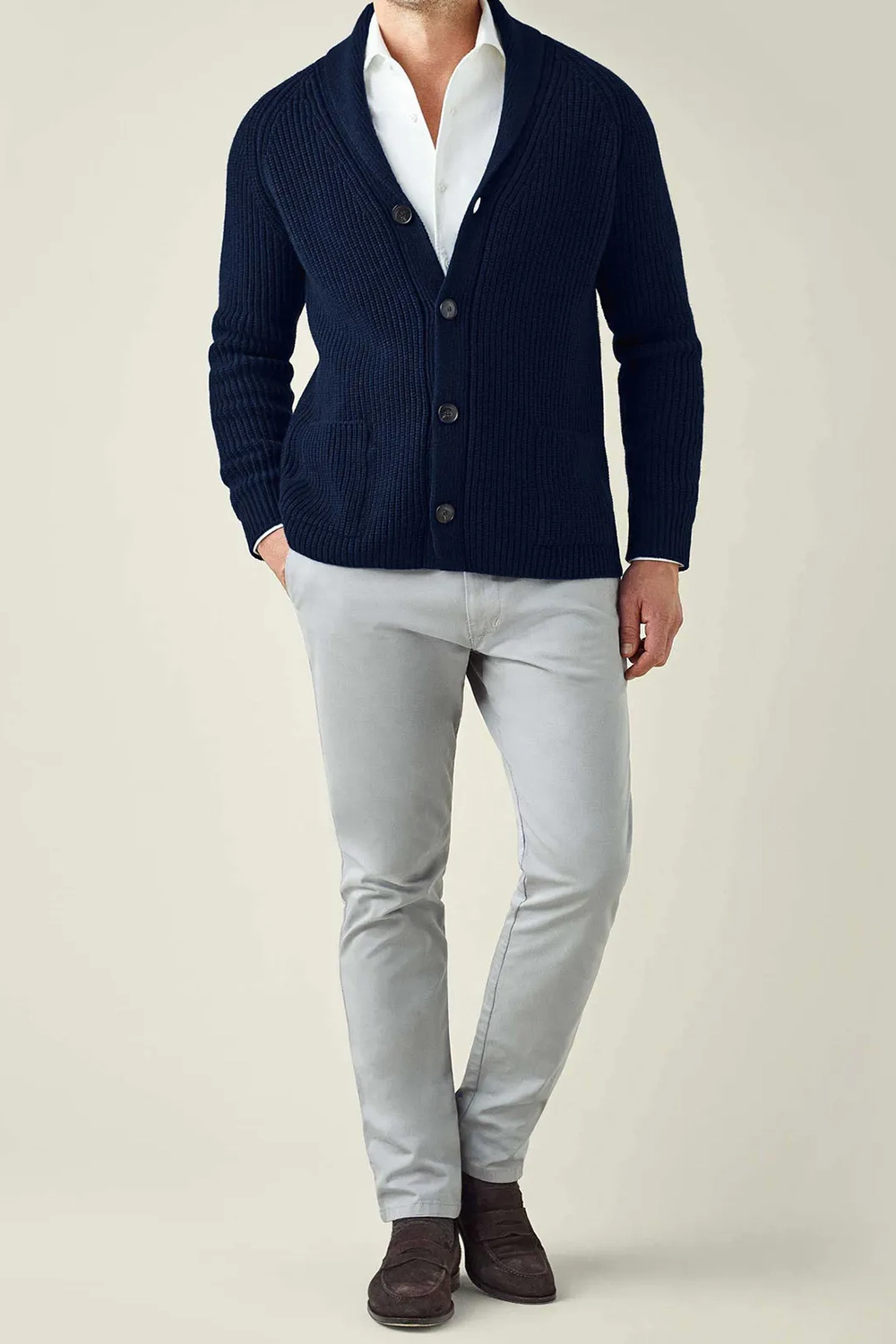 Comfortable Relaxed Fit Shawl Cardigan