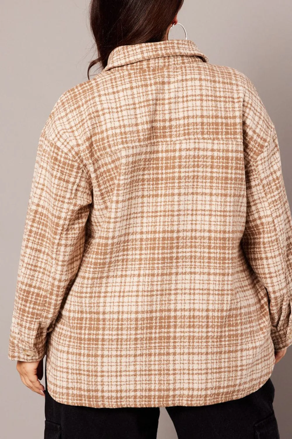 Brown Check Oversized Blazer