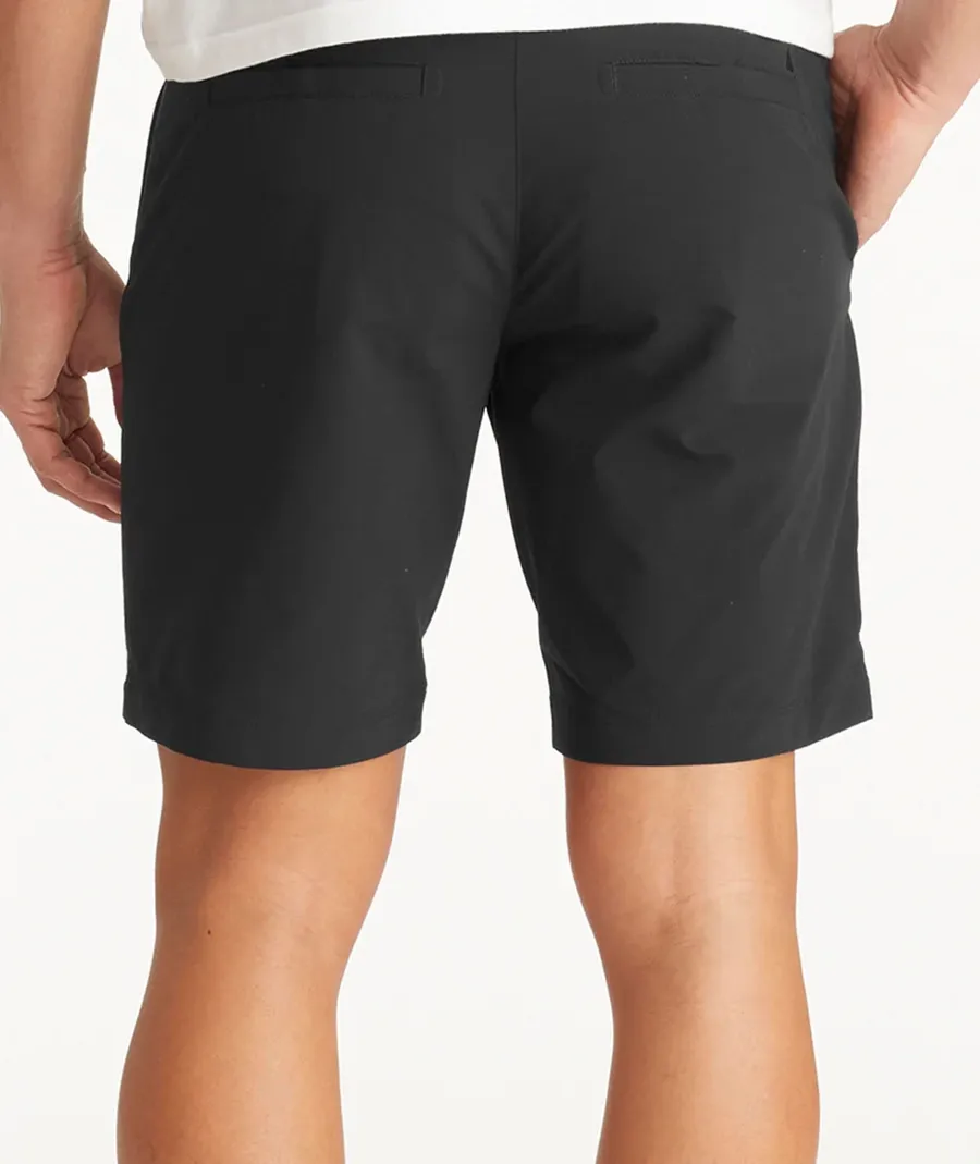 Black Straight-Leg Cotton 5-Point Shorts