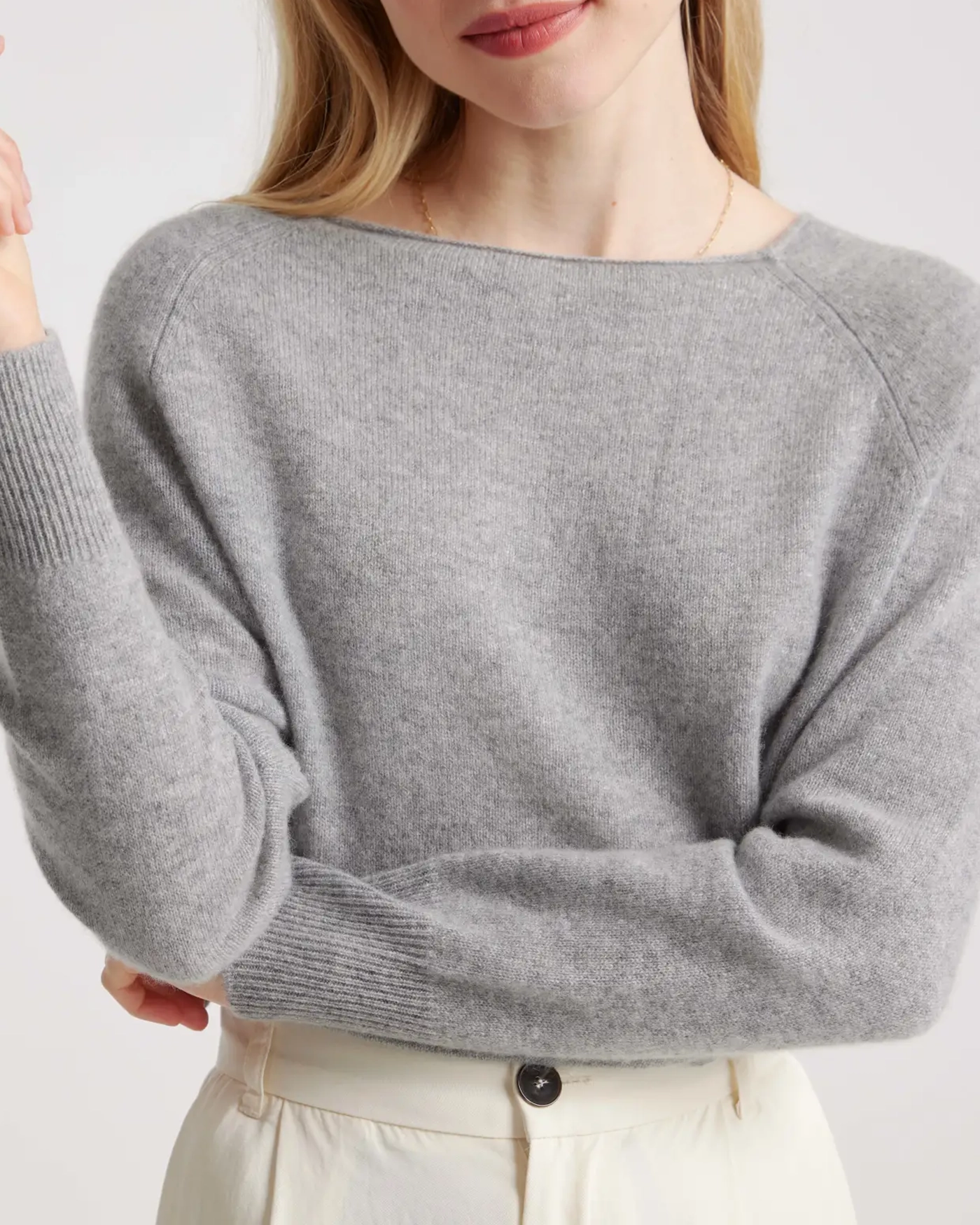 Off Shoulder Design Boatneck Sweater