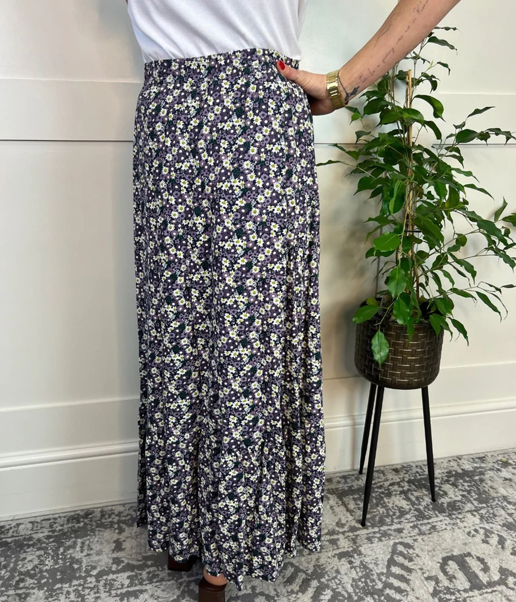 Floral Guiding Light Jersey Maxi Skirt