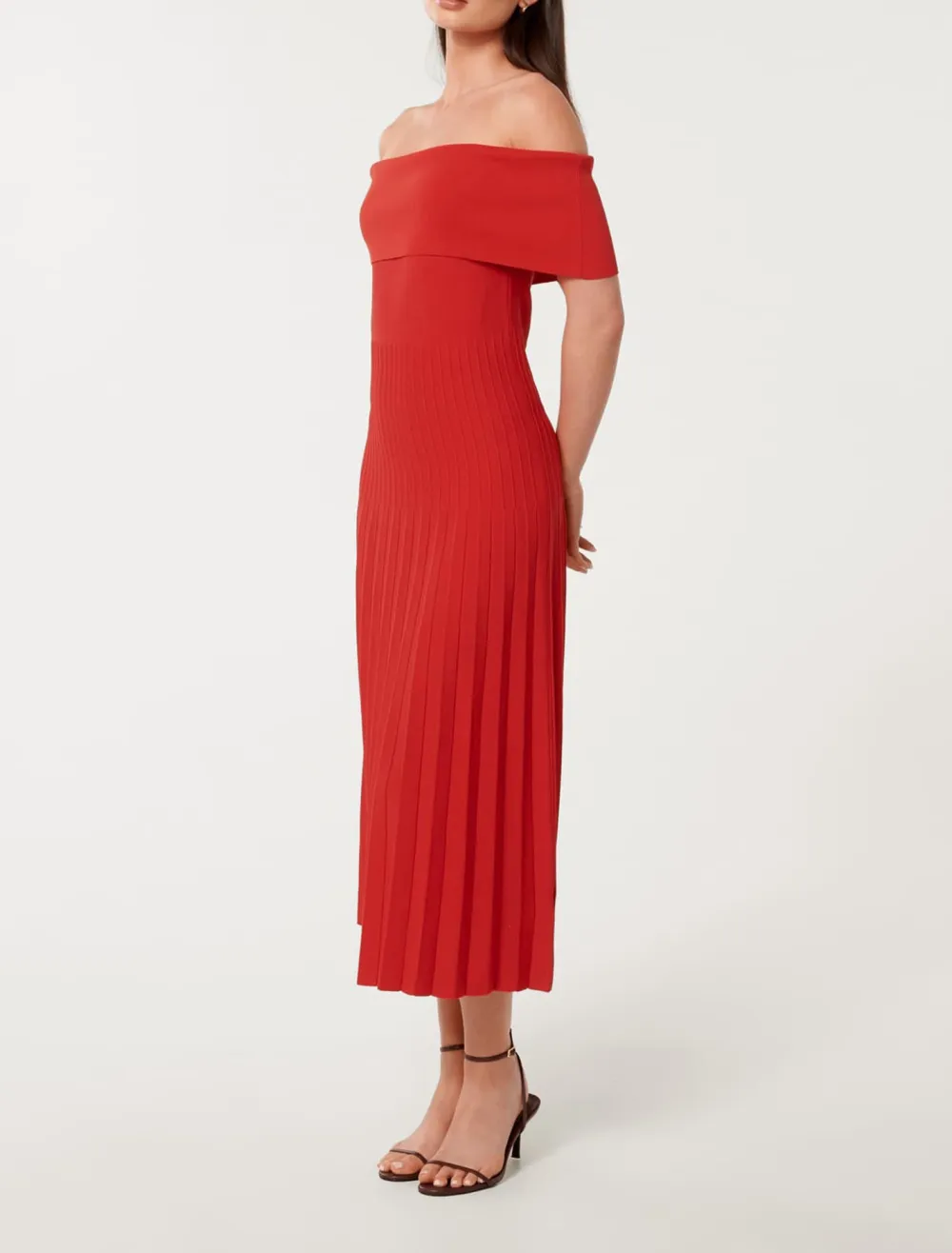 Skye Bardot Knit Midi Dress