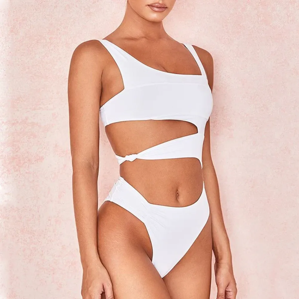 Candy Crush Asymmetrical Cut Out One-Piece Swimsuit