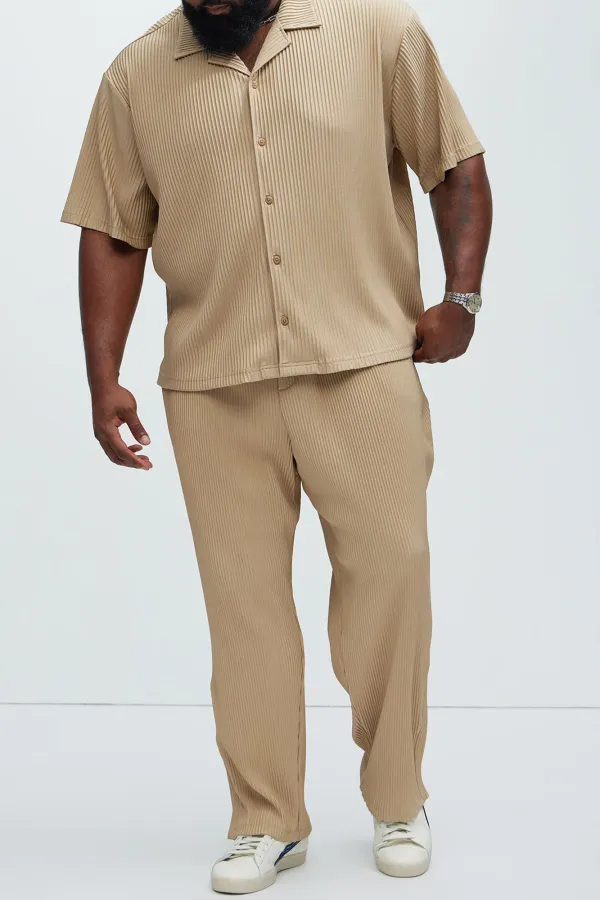 Regular Potential Pleated Shirt - Tan