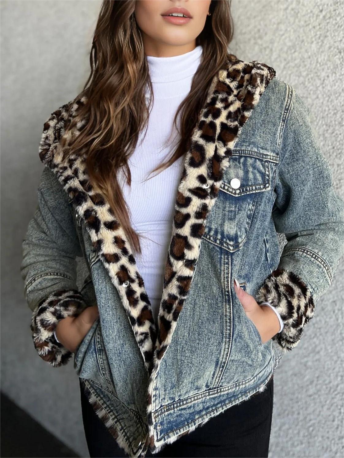 Leopard Denim Jacket