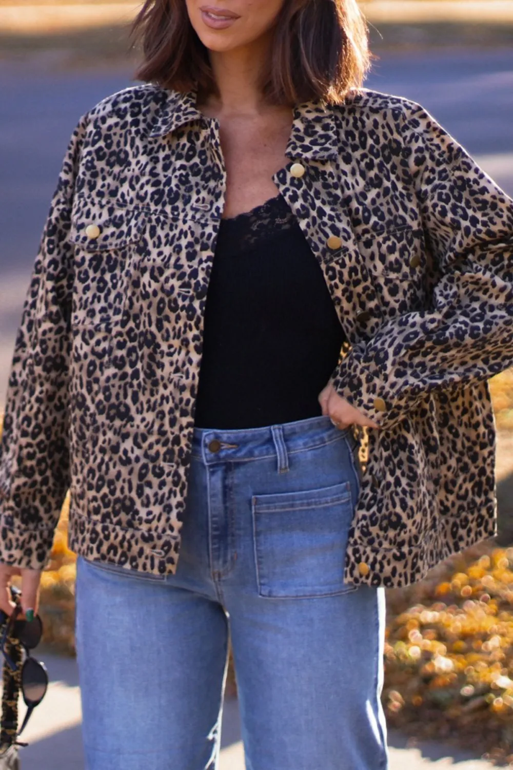 Taupe Leopard Print Oversized Jacket