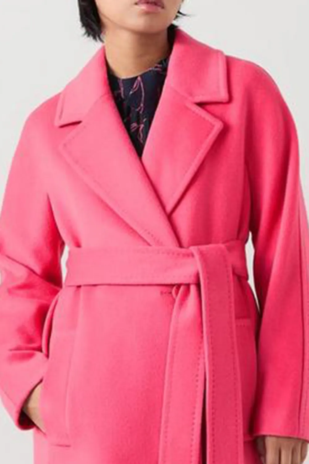 Petite Pink Maxi Wool Coat