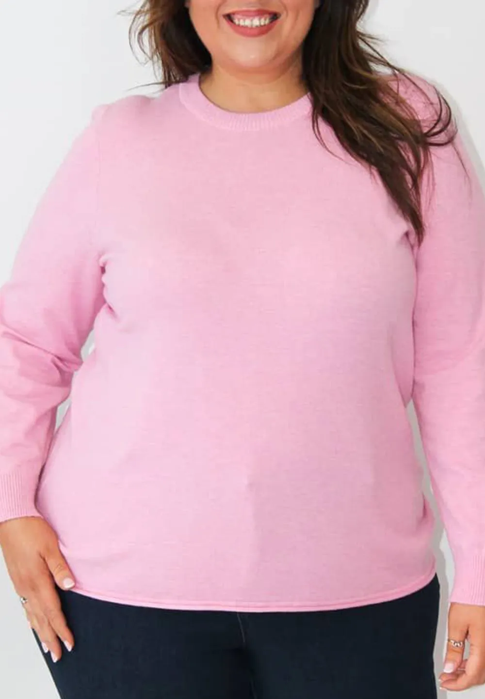 Pink Crew Neck Knit