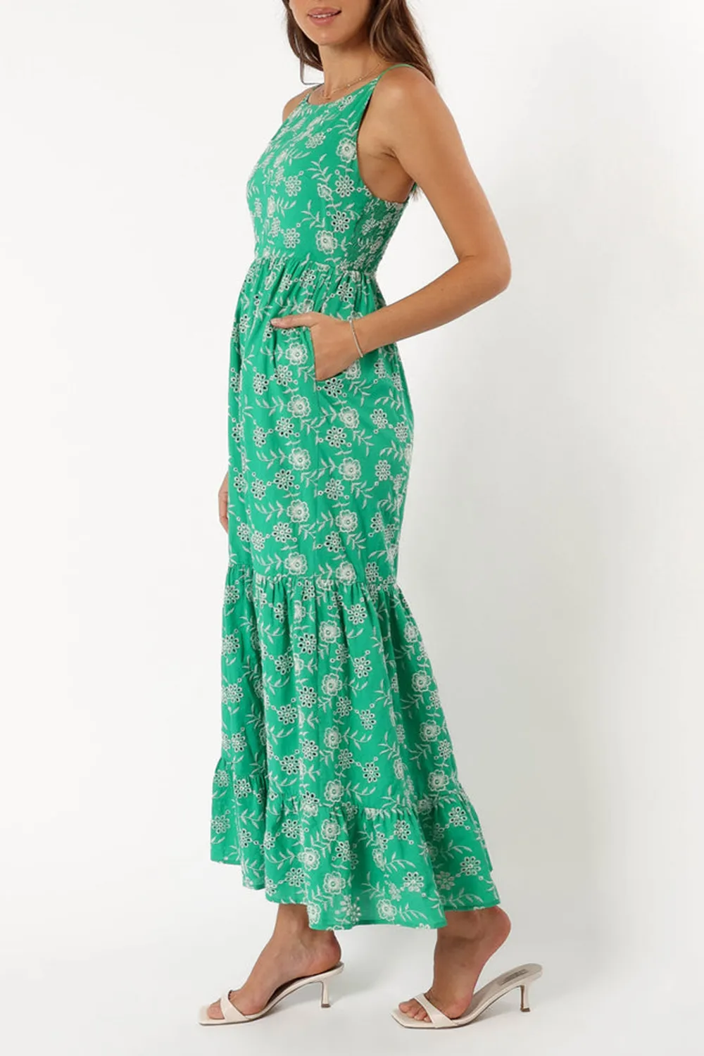 JENSON MAXI DRESS - GREEN EYELET