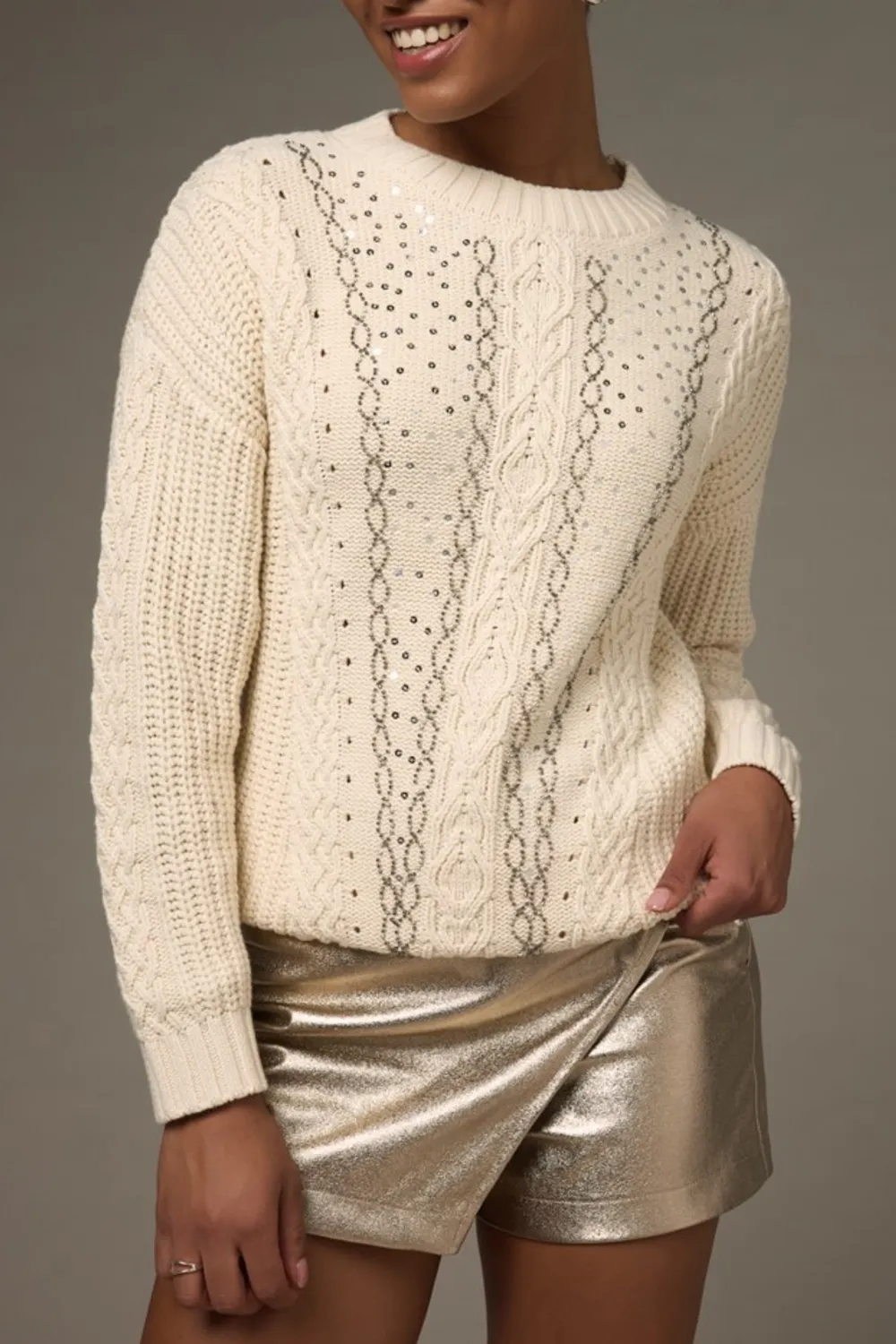 Sally Embellished Crewneck Pullover Sweater