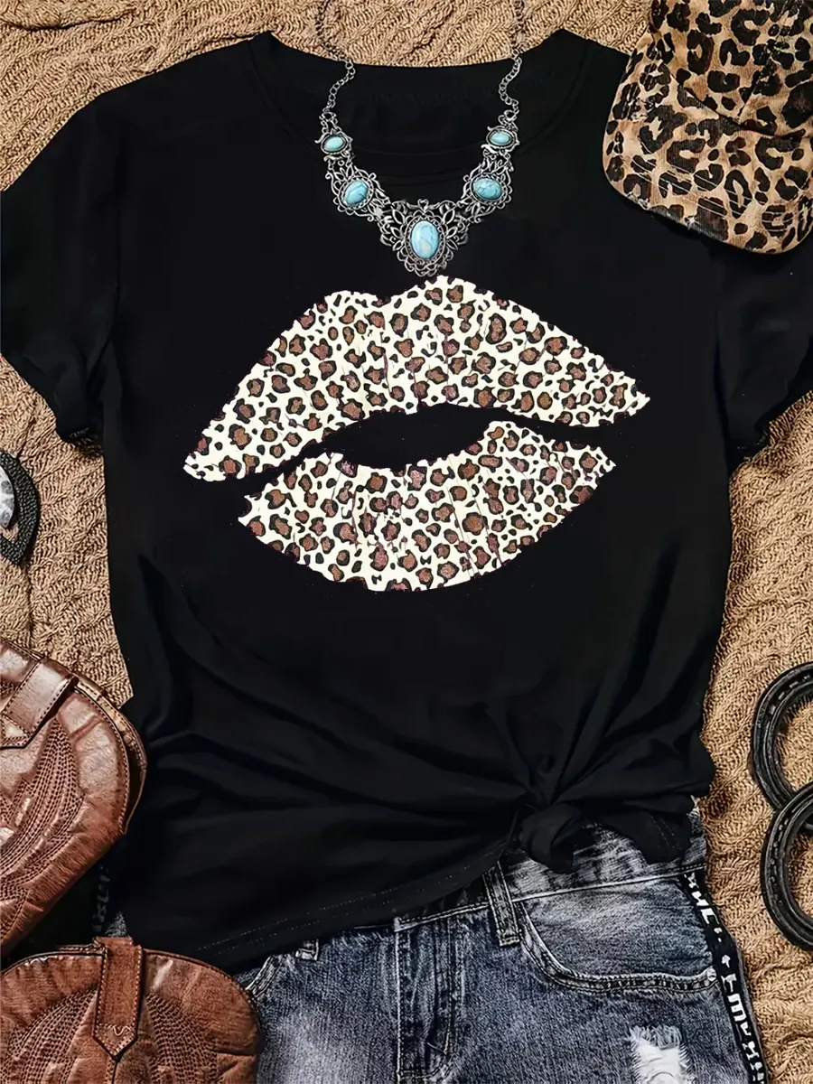 Leopard lips Tee