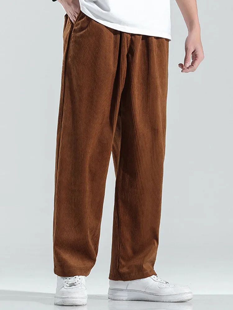 Elastic Waist Corduroy Pants