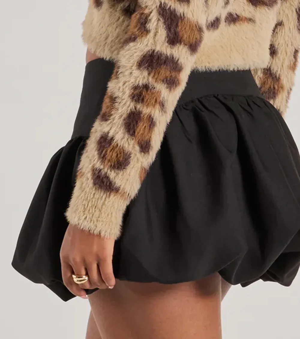 So Fierce Leopard Print Eyelash Knit Cropped Cardigan