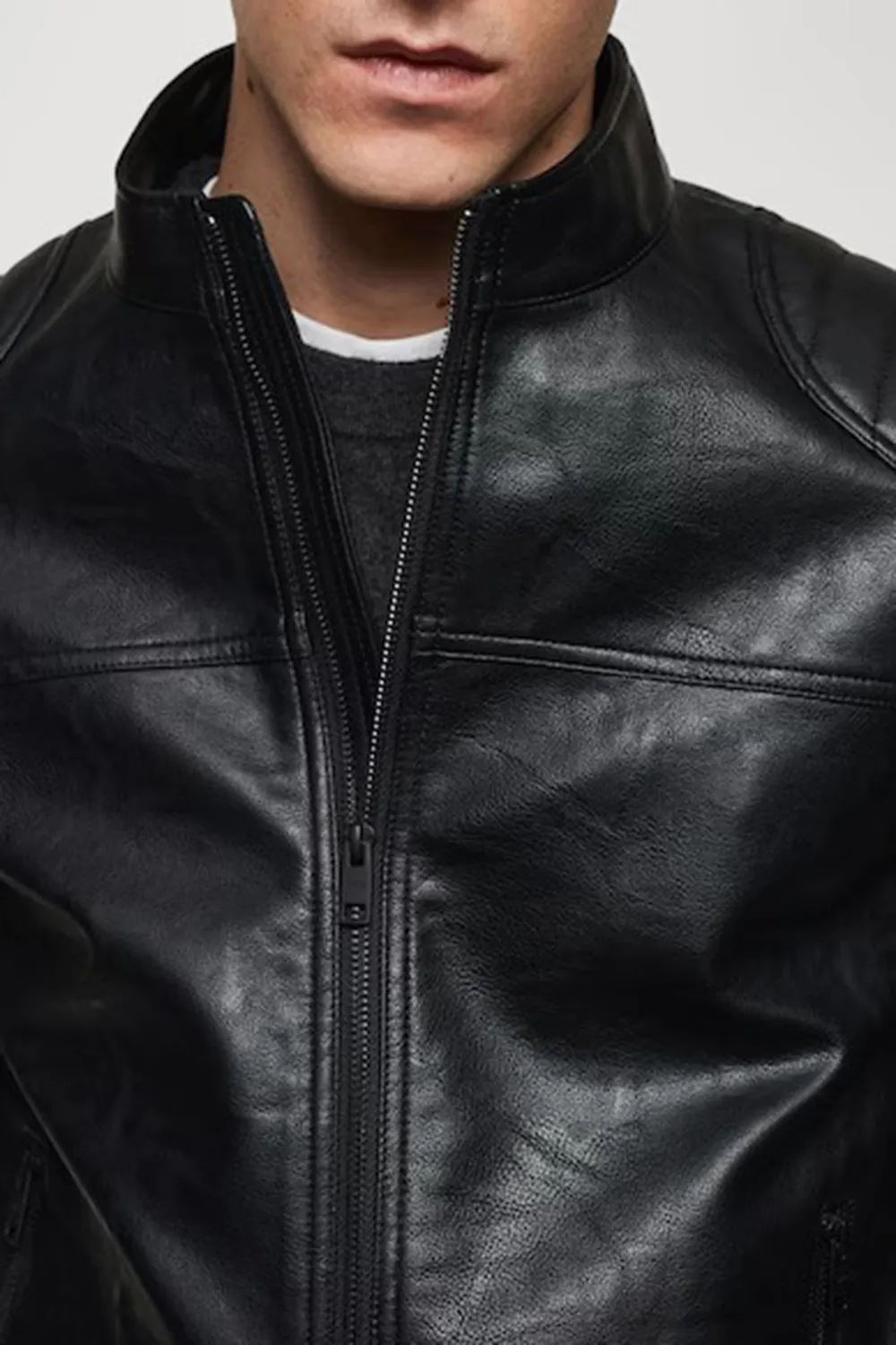 Nappa leather-effect jacket