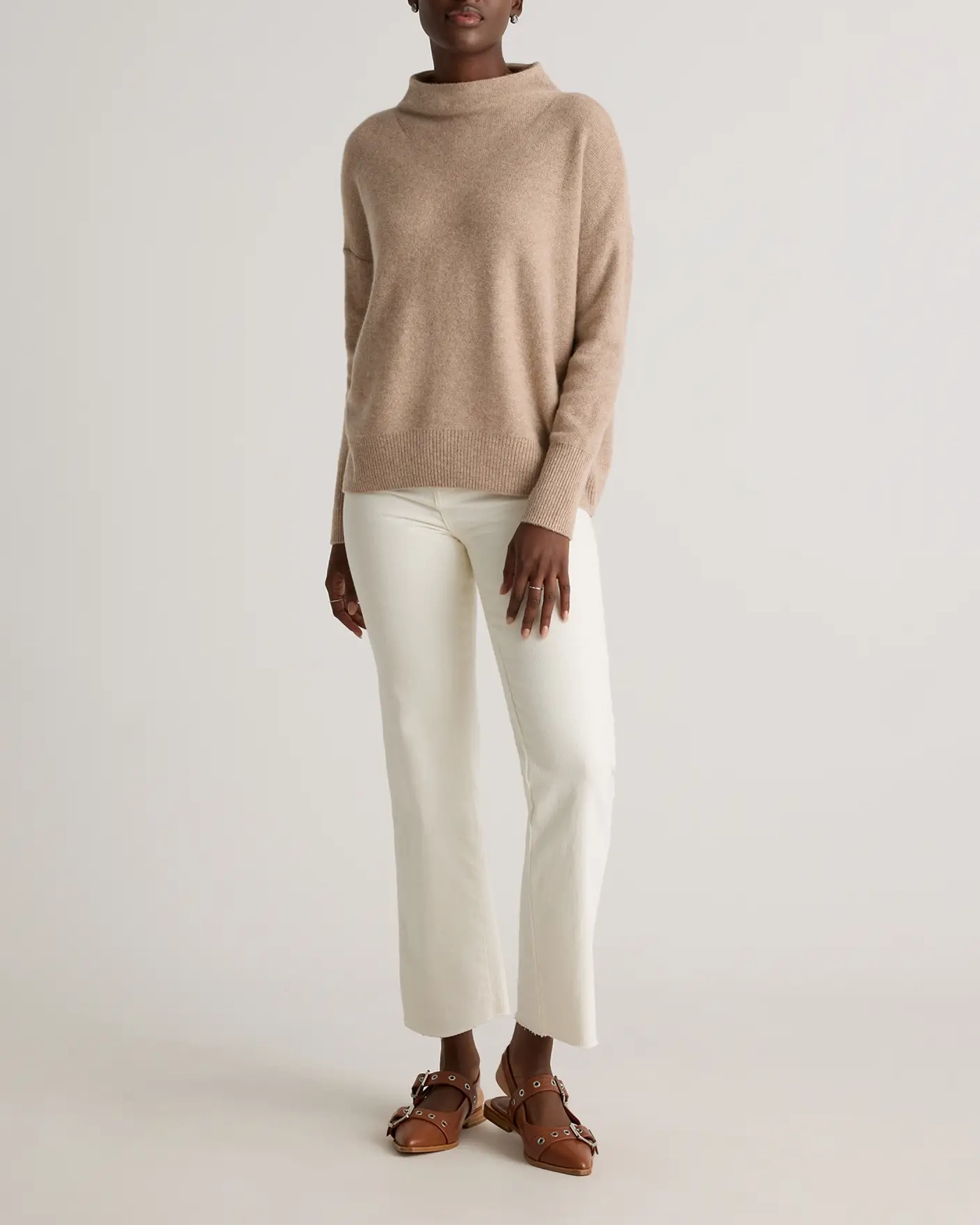 Funnel Neck Mongolian Cashmere Sweater