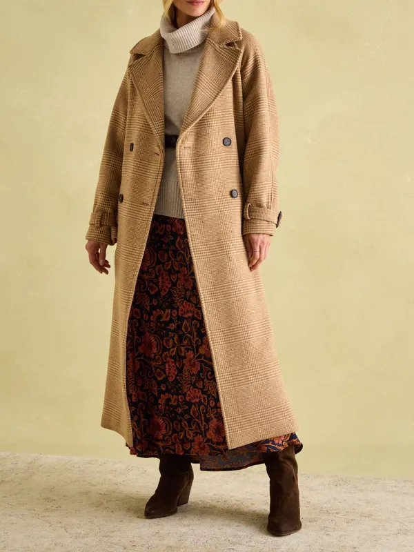 Amberley Tan Brown Longline Wool Blend Coat