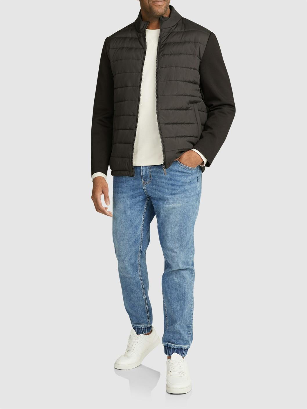 BLACK CURTIS FAUX LEATHER BOMBER