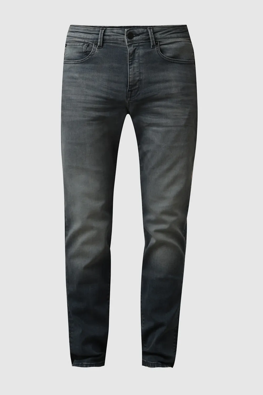 Dark Blue Mid Rise Scott Straight Fit Jeans